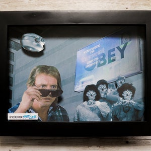 They Live 3D Shadow Box Roddy Piper Morphing background