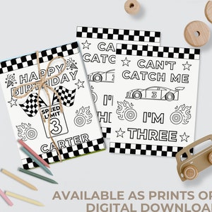 Race Car Coloring Page Race Car Birthday Party Favor Racing Third Birthday Activity Boy Birthday Coloring Sheet Racecar Favor Idea for Boys