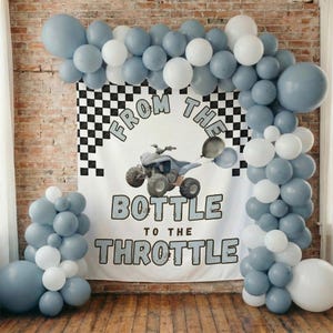 ATV Birthday Decoration Quad Party Backdrop Off Road Vehicle Baby Shower Theme ATV Racing Wall Display First Birthday 4 Wheeler Table Banner