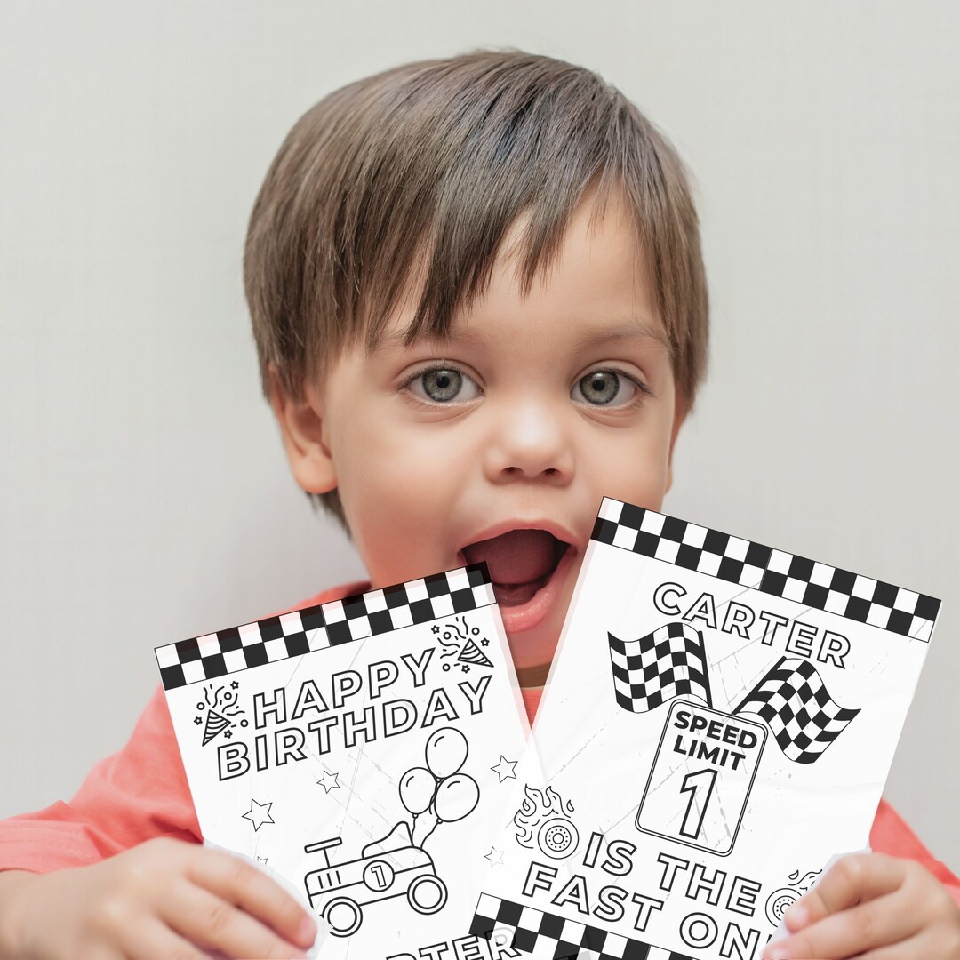Fast One Coloring Page Race Car Birthday Coloring Sheet Printable 