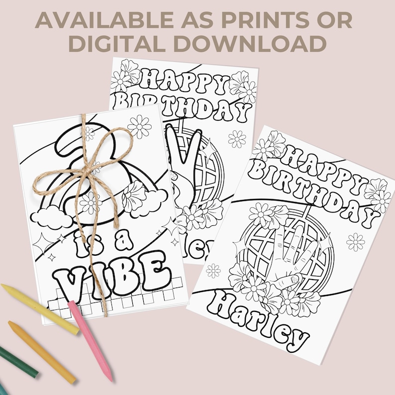 Groovy Coloring Page Girl Birthday Coloring Sheet Two Groovy Birthday ...