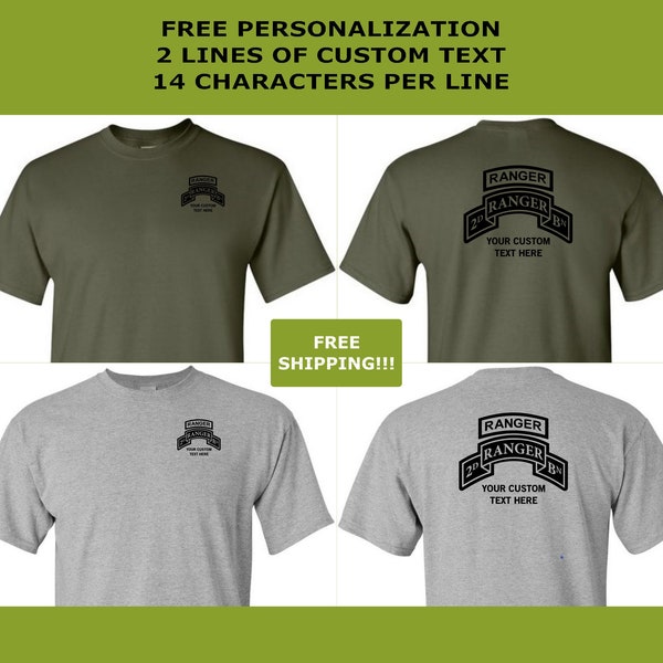 2nd Ranger Battalion Shirt, ARMY Ranger Shirt, 75th Ranger Regiment, Custom Performance Shirt, Veteran Shirt