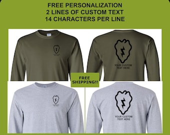 25th Infantry Division Shirt, LONG SLEEVE, Tropic Lightning T-shirt, Veteran Shirt, Custom Shirt