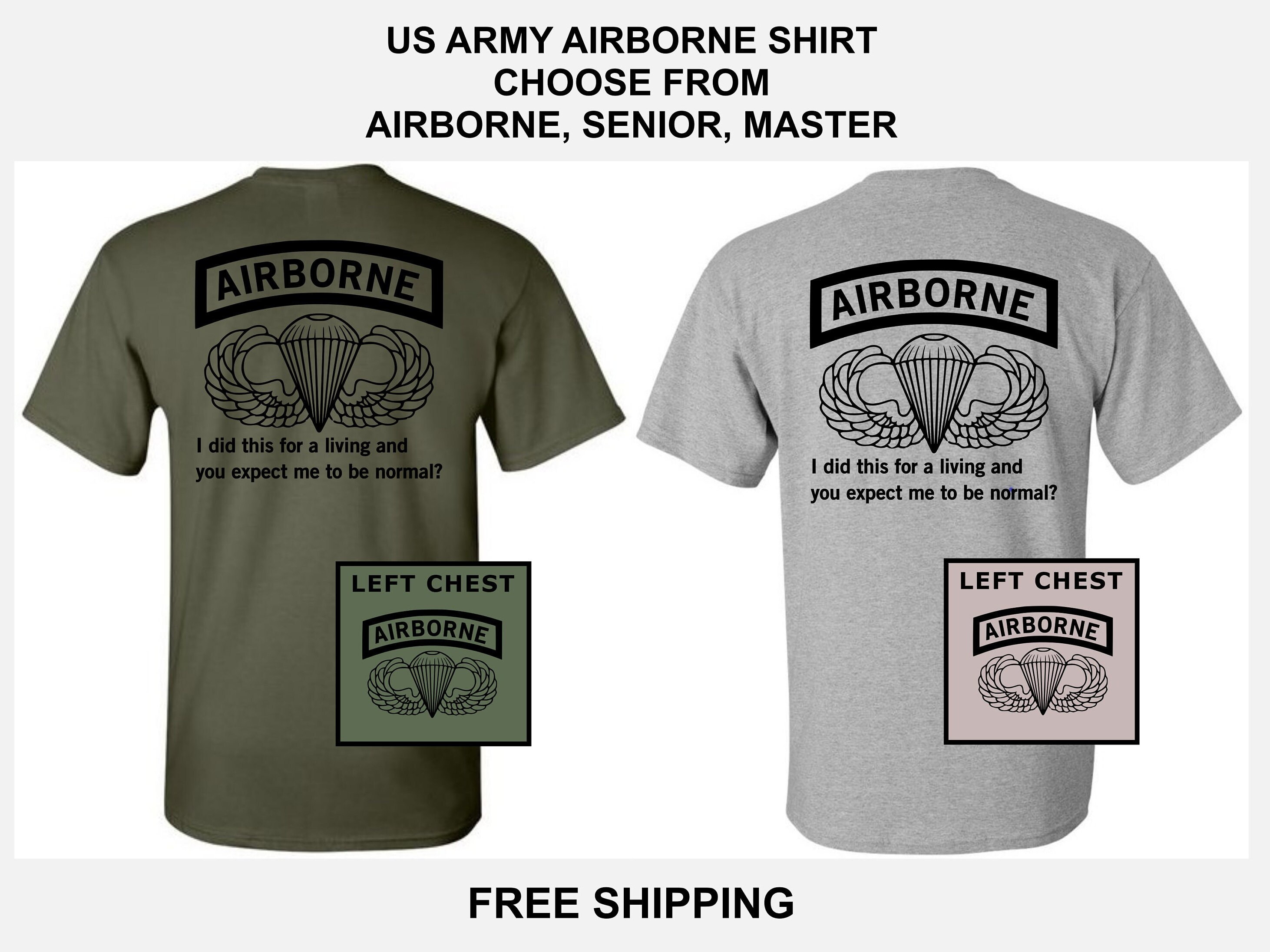 US Army Airborne Shirt Jump Master Shirt Veteran Shirt Performance Shirt Etsy Ireland