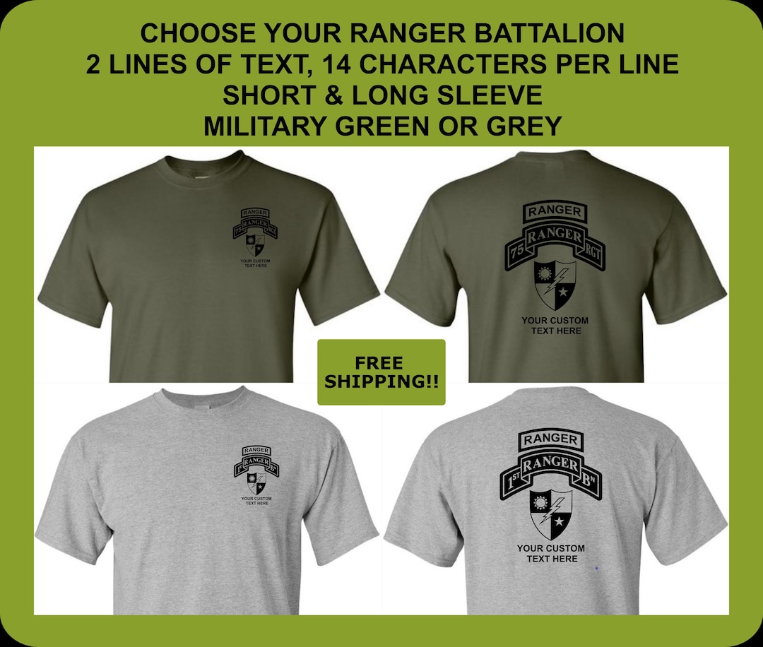 US Army Ranger Personalized Shirt DUI, 75th Ranger Regiment Custom Name ...