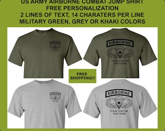 US Army Airborne Combat Jump Shirt: Personalized Veteran Gift