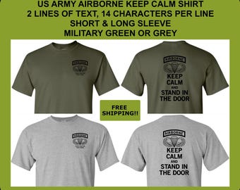 US Army Airborne Shirt Custom – Personalized Paratrooper Tee – Airborne Veteran Gift – Keep Calm and Stand in the Door