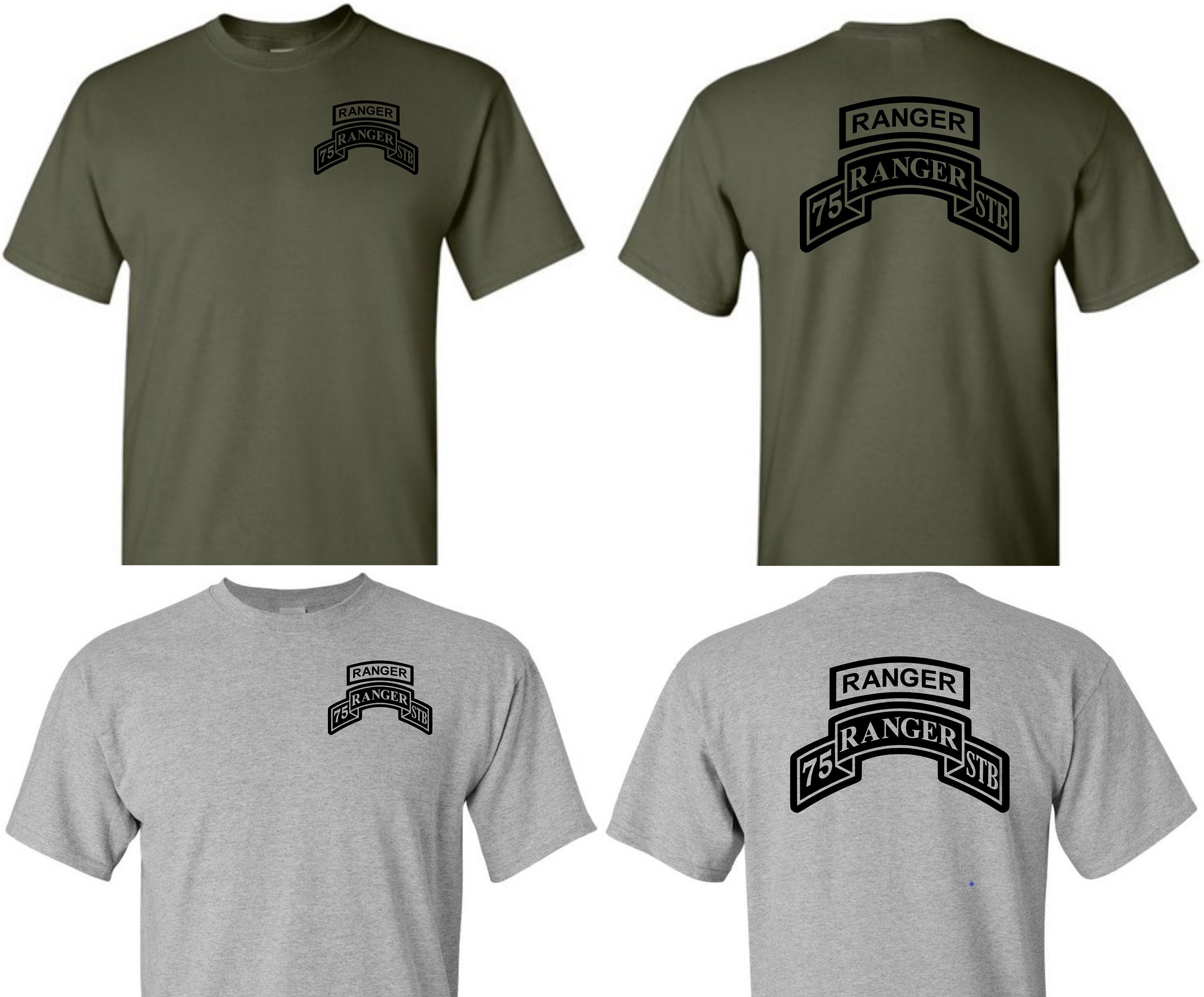 Army Ranger Shirt - 75th Ranger Shirt - Scroll & Ranger Tab Army Ranger Shirt - 75th Ranger Shirt - Scroll & Ranger Tab