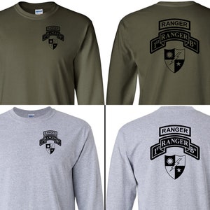 US Army Ranger DUI Shirt, Long Sleeve, ARMY Ranger T-shirt, 75th Ranger Regiment, Fathers Day Shirt, Veteran Day Gift, Army Veteran Shirt