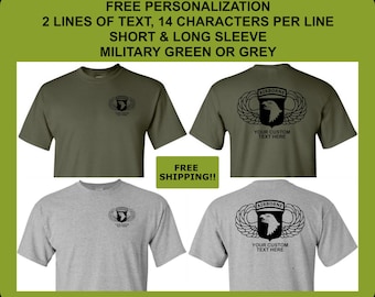 101st Airborne Division Wings Shirt – US Army Personalized Veteran Shirt – Combat Veteran Gift – Long or Short Sleeve