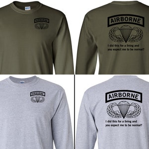 US Army AIRBORNE T-Shirt, Jump Master Shirt, Military Free Fall Shirt, HALO Shirt, Custom Shirt, Veteran Shirt, Long Sleeve Shirt