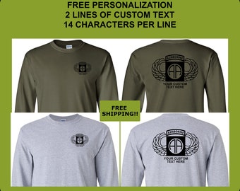 82nd Airborne Division Wings Shirt, Long Sleeve Shirt, US Army Airborne Shirt, Veteran Shirt, US Army Shirt, Airborne Wings, Veteran Shirt