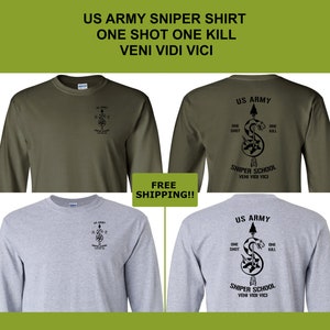 US Army Sniper School Shirt, Long Sleeve, US Army Sniper Shirt, US Army Shirt, Veteran T-Shirt, Veteran Gift, Special Operations