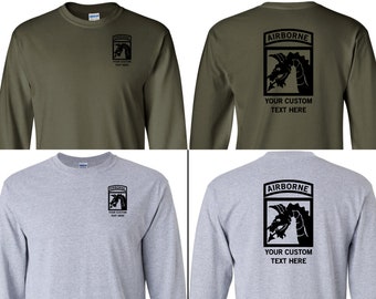 18th Airborne Corps Shirt, Long Sleeve Shirt, Custom Shirt, US ARMY Airborne Shirt, Veteran Shirt, Veteran Gift, Personalized Shirt