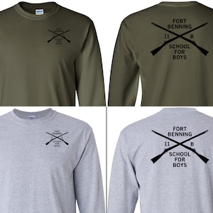 Fort Benning T-shirt, Infantry Long Sleeve T-Shirt, Crossed Rifles Shirt, 11B Shirt, Infantry Shirt, Veteran Shirt, US Army Grunt Shirt