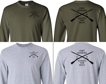 Fort Benning T-shirt, Infantry Long Sleeve T-Shirt, Crossed Rifles Shirt, 11B Shirt, Infantry Shirt, Veteran Shirt, US Army Grunt Shirt