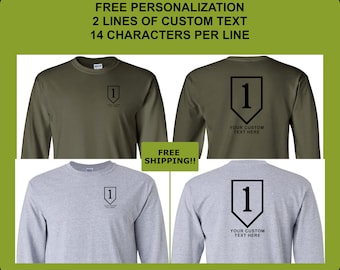 1st Infantry Division Shirt, Long Sleeve, US Army Shirt, Big Red One Shirt, Veteran Shirt, Veteran Gift, Custom Army Shirt