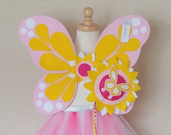 Spring Time Fairy Wings and Tutu | Butterfly Birthday Outfit | Christmas Butterfly Wings Gift | Toddler Christmas Present | Christmas Gift