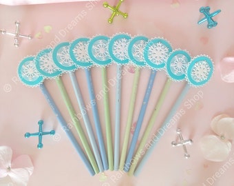 Frozen Pencil Party Favors | Frozen Birthday Party | Frozen Party Supplies | Frozen Party Decoration | Frozen Party Bags | Winter Wonderland