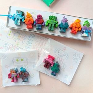 Robot Party Favors | Robot Toddler Birthday Party |  Robot Crayons Party Favors | Personalize Kids Crayons l Educational Gift I Robot Gift