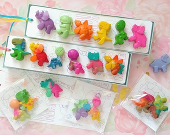 Dinosaur Crayons Party Favors: Pastel & Bright Colors