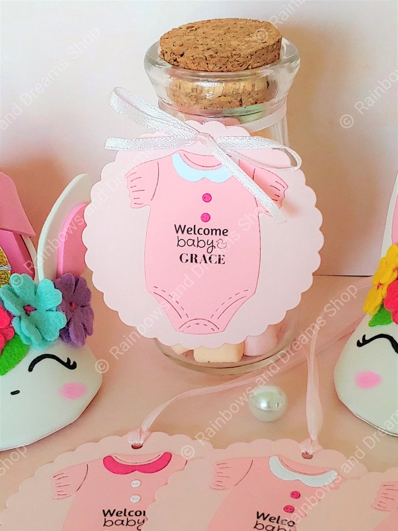 Baby Shower Favor Tags Gender Reveal Tags Baby Girl Favor Etsy