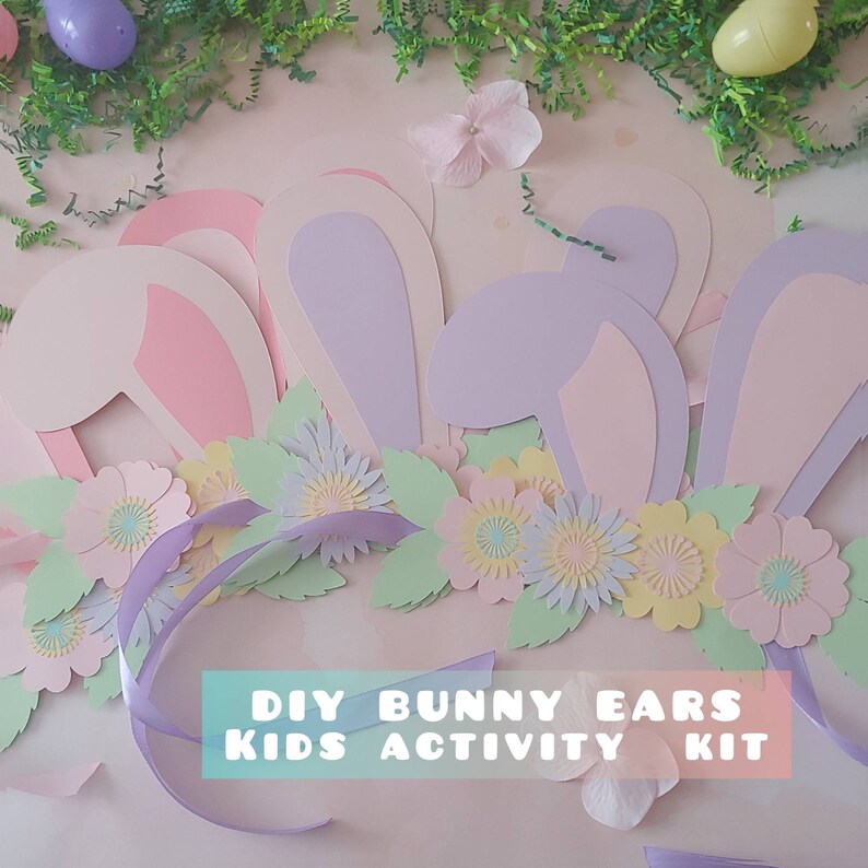 DIY Easter Bunny Ears Craft Kit: Kids Activity, Coloring Crown - Etsy