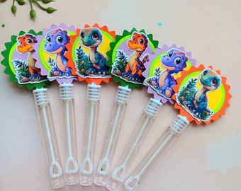 Dinosaur Bubble Party Favors with Dino Stickers