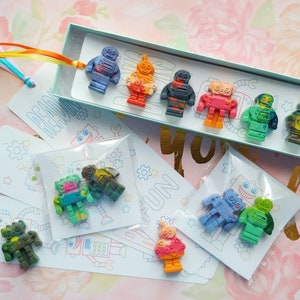 Robot Party Favors | Robot Toddler Birthday Party |  Robot Crayons Party Favors | Personalize Kids Crayons l Educational Gift I Robot Gift