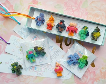 Robot Party Favors | Robot Toddler Birthday Party |  Robot Crayons Party Favors | Personalize Kids Crayons l Educational Gift I Robot Gift