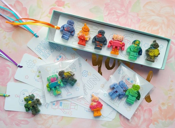 Robot Party Favors Robot Toddler Birthday Party Robot Crayons Party Favors  Personalize Kids Crayons L Educational Gift I Robot Gift 