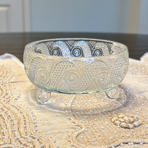 AVON エイヴォン　ハンドシェープディッシュ Vintage Avon Clear Candy / Bon Bon Dish Pressed Design with