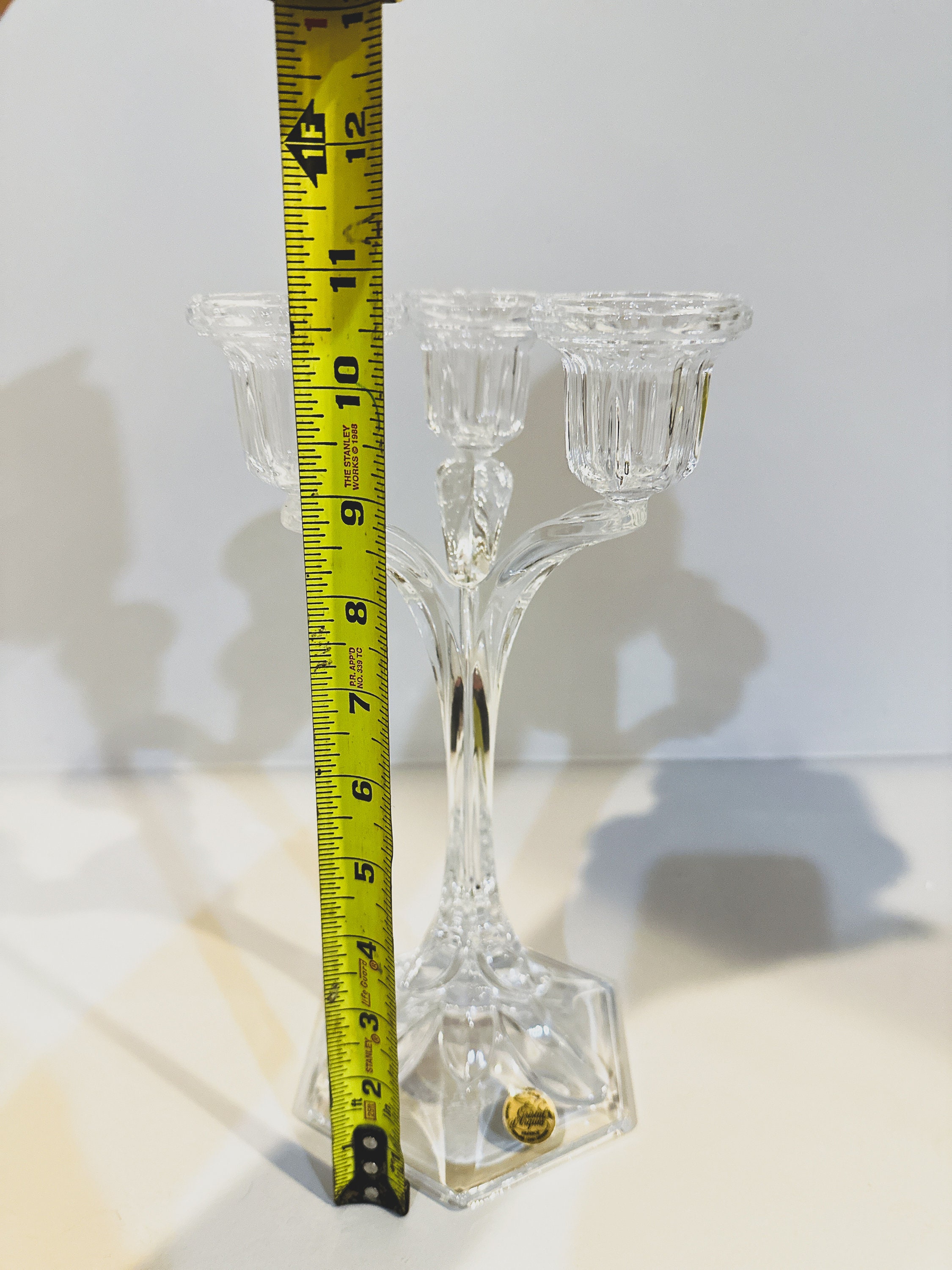 Cristal D’arques 3 Arm Candlestick Holder J. G. Durand - Etsy