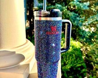Blinged Out - Black Rainbow Stanley Tumbler