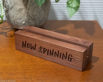 Walnut Vinyl Record Stand – Now Spinning LP Display