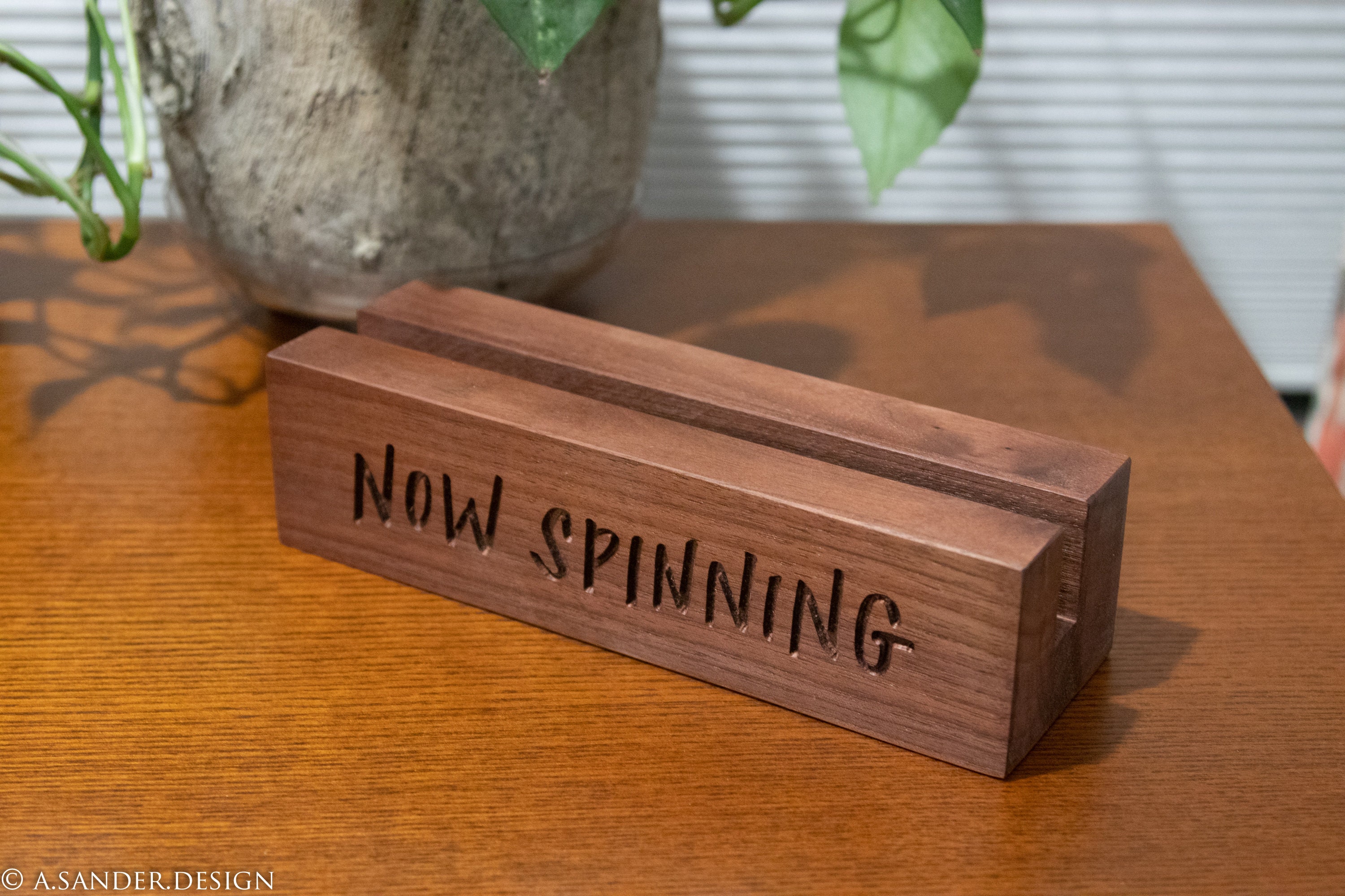 Now Spinning Vinyl Record Stand - Lighting Storage Holder Wooden Lp Display With Multiple Colors Led Lights Accessories And Gifts For Vinyl Lovers