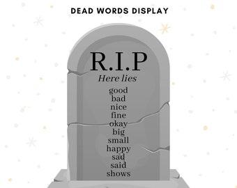 Printable Dead Words Vocabulary Writing Display for Classrooms