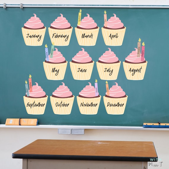 Cupcake Birthday Chart Template