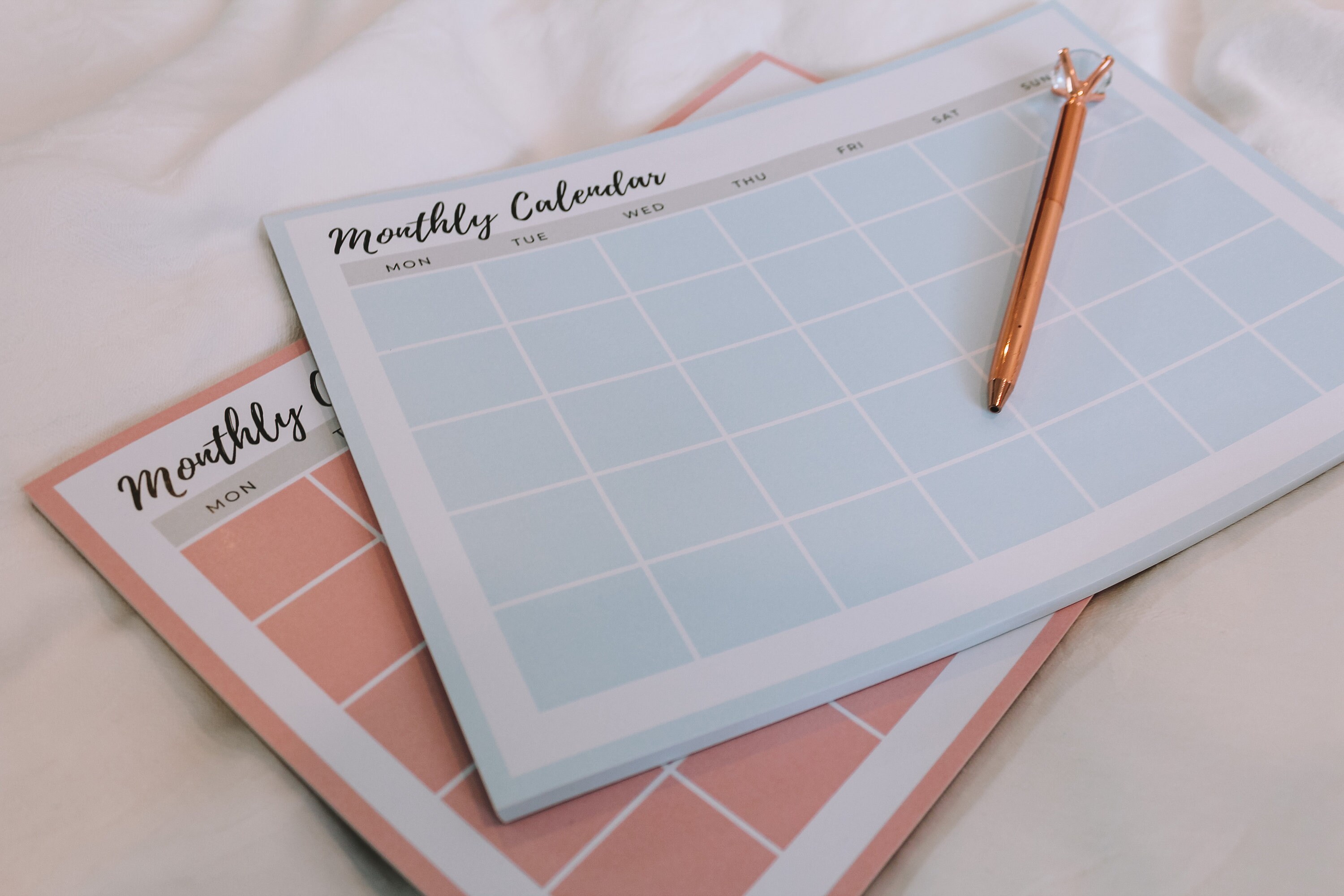 A4 Monthly Calendar Notepad in Sky Blue Perfect Desk Meal Etsy