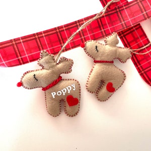 Decoração de renas, renas de feltro, árvore de natal, renas personalizadas, presente personalizado, decoração festiva, ação de graças, costurada à mão,