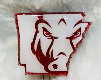 Wps Go Razorbacks Arkansas Razorback Badge Reel - Etsy