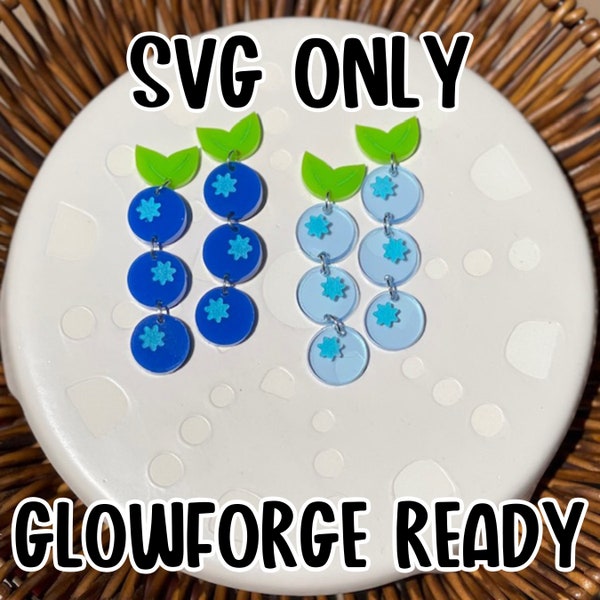 Blueberry Acrylic Fruit Earring SVG, Laser Cut Earring File, Earring SVG, Laser Cut Earrings, Acrylic Earring File Bundle