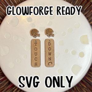 Archivo de aretes cortados con láser &quot;Touch Down&quot; de fútbol, SVG de aretes, aretes cortados con láser &quot;Mamá&quot;, paquete de archivos de aretes acrílicos