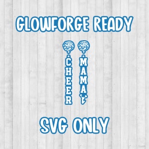 Pendientes Cheer Mama SVG, Archivo de pendientes cortados con láser, Pendientes SVG, Pendientes cortados con láser para mamá, Archivo de pendientes acrílicos