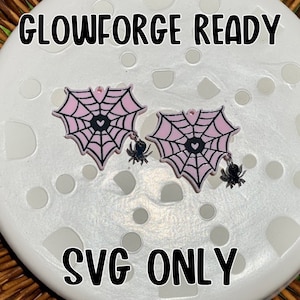 Heart Spider Web Earring SVG, Halloween Laser Cut Earring File, Fall Earring SVG, Laser Cut Earrings, Acrylic Earring File Bundle