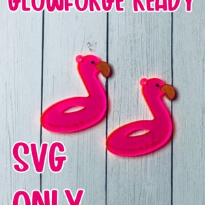 Flamingo Floatie Earring File SVG for Glowforge Laser Cutter, Layered Acrylic Jewelry,Summer Earrings, Laser Cut Earring File