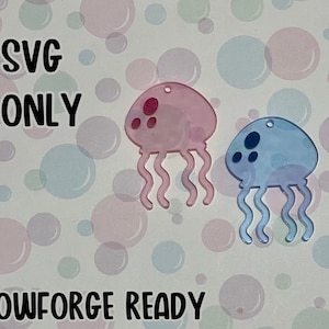 Spongebob Jelly Fish Earring File SVG for Glowforge Laser Cutter, Layered Acrylic Jewelry,Summer Earrings, Laser Cut Earring File