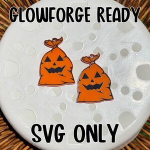 Pumpkin Leaf Bag Earring SVG, Halloween Laser Cut Earring File, Fall Earring SVG, Laser Cut Earrings, Acrylic Earring File Bundle