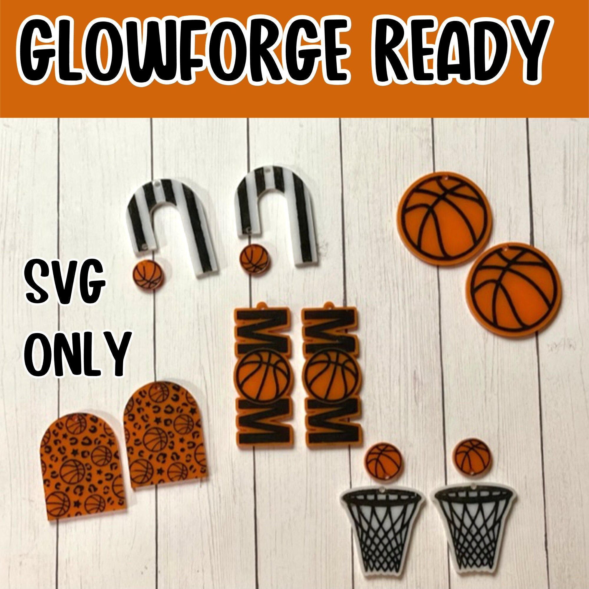 Basketball Earring Bundle Laser Cut Earring File Earring Etsy