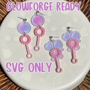 Bubble Wand Earring SVG, Laser Cut Earring File, Earring SVG, Laser Cut Earrings, Acrylic Earring File Bundle